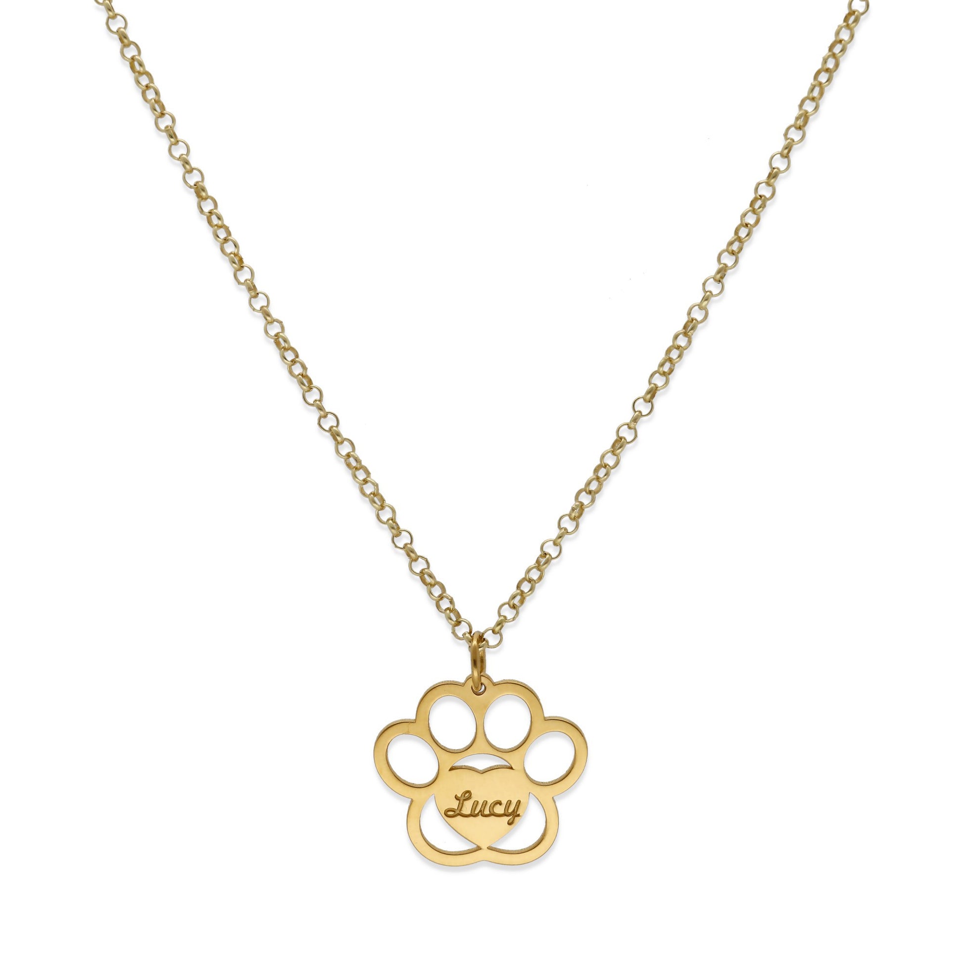 Colgante Dagui Huella y nombre en Plata de Ley 925 y baño Oro 18k.