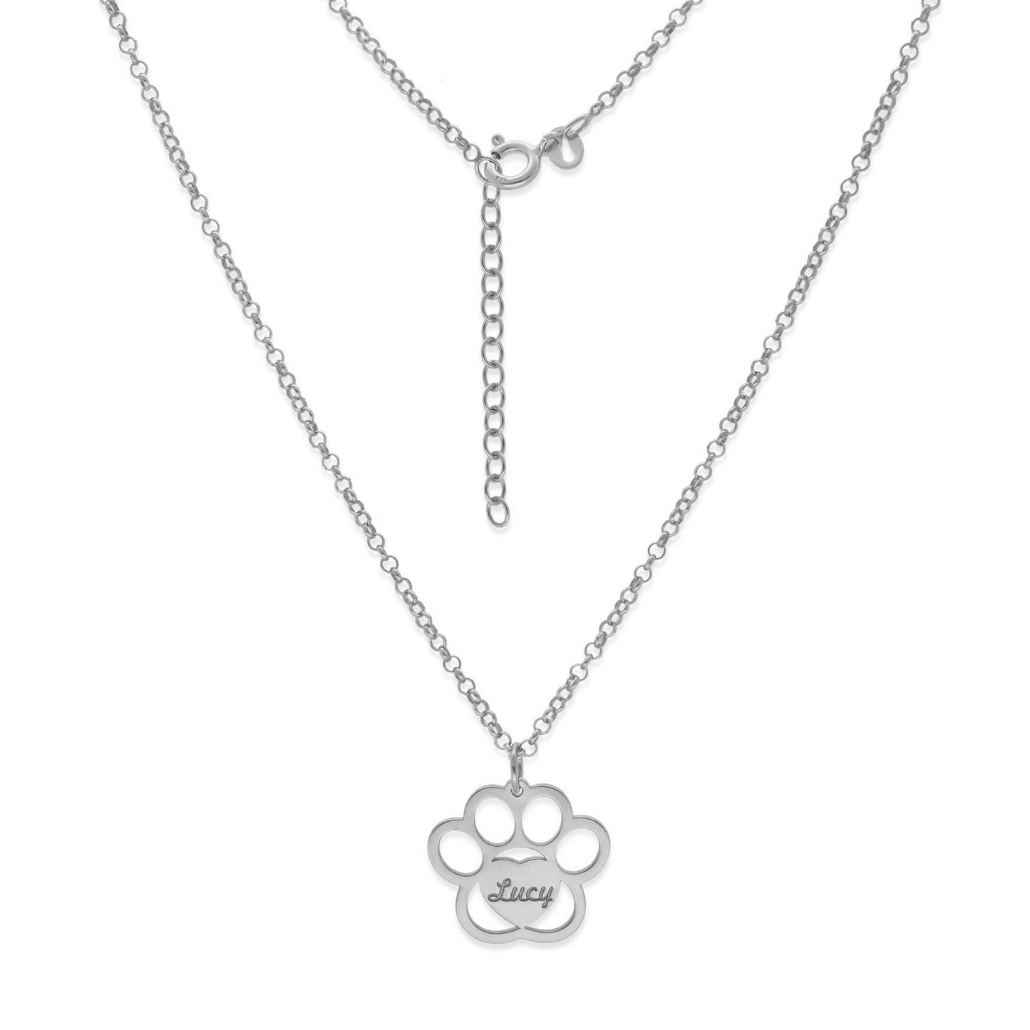 Colgante Dagui Huella y nombre en Plata de Ley 925 y baño Oro rosa 18k