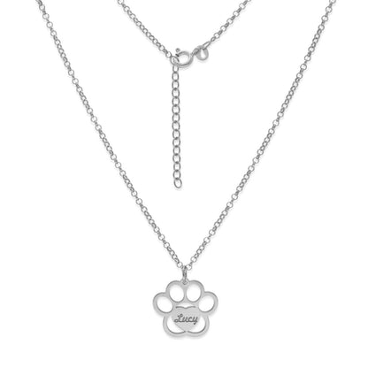 Colgante Dagui Huella y nombre en Plata de Ley 925 y baño Oro rosa 18k