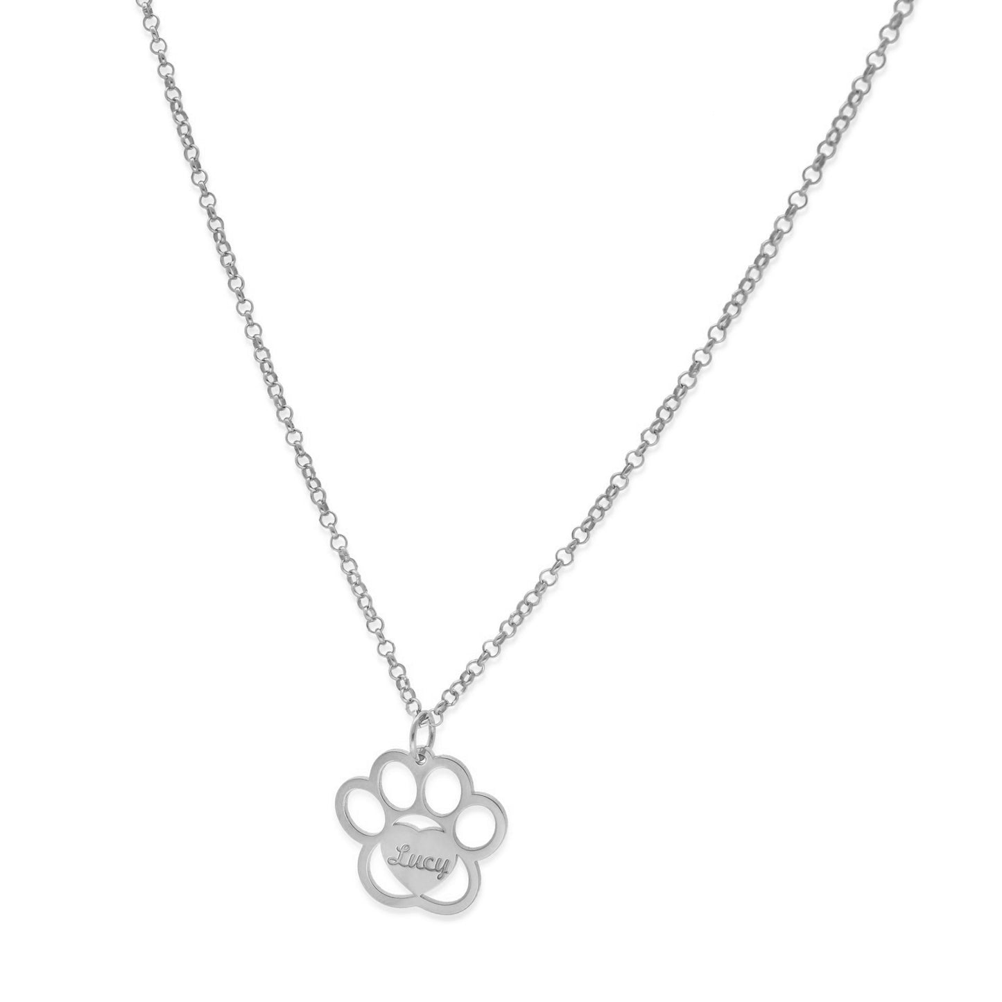 Colgante Dagui Huella y nombre en Plata de Ley 925 y baño Oro rosa 18k