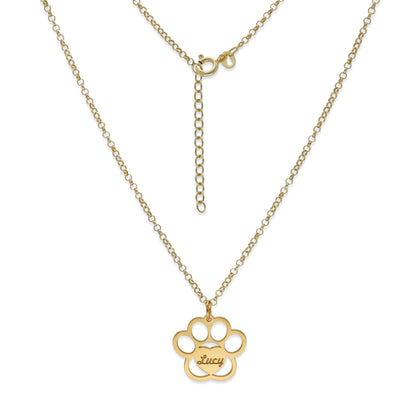 Colgante Dagui Huella y nombre en Plata de Ley 925 y baño Oro rosa 18k