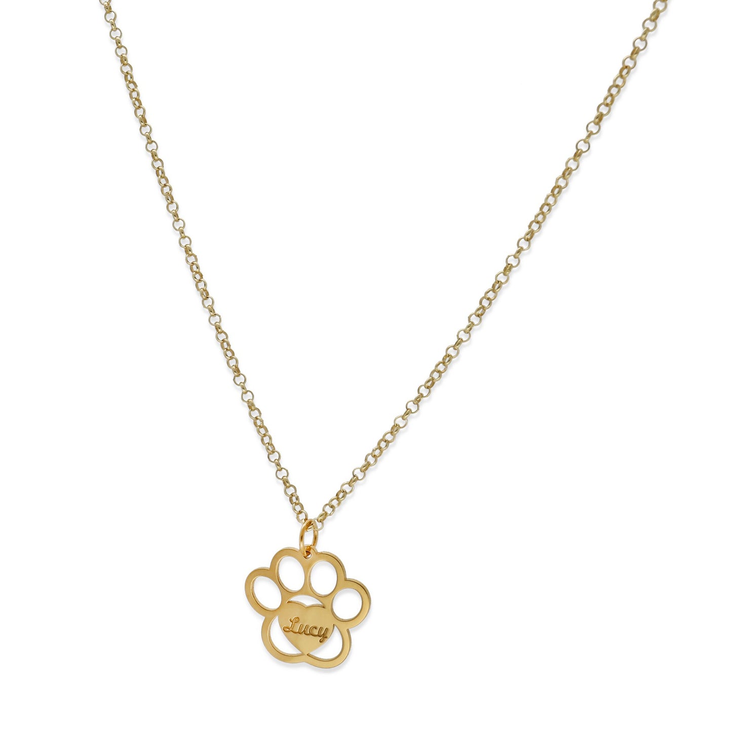 Colgante Dagui Huella y nombre en Plata de Ley 925 y baño Oro rosa 18k