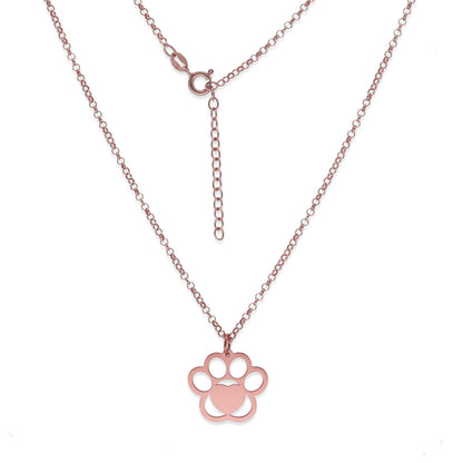 Colgante Dagui Huella y nombre en Plata de Ley 925 y baño Oro rosa 18k