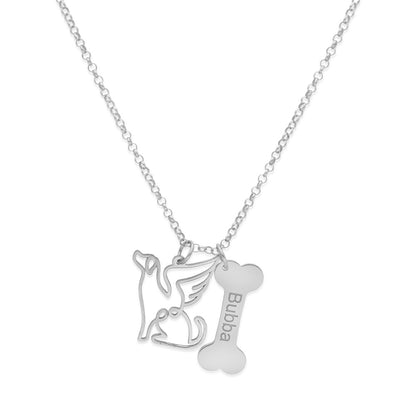 Colgante Coco hueso y nombre en Plata de Ley 925