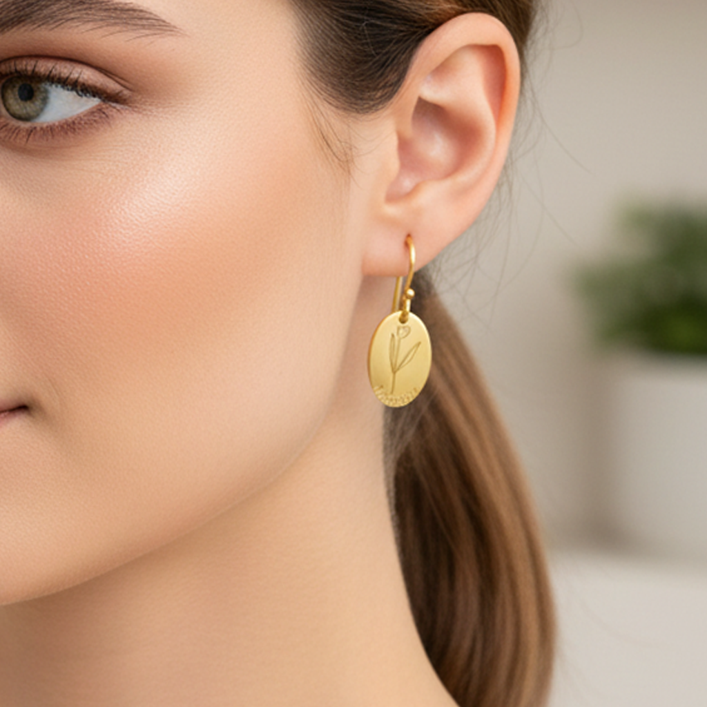 Pendientes Asha Nombre en Plata 925 y Baño Oro 18k