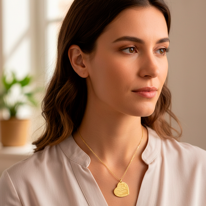 Collar Flora Corazón y árbol con nombres en Plata 925 y Baño Oro 18k