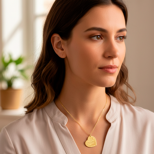 Collar Flora Corazón y árbol con nombres en Plata 925 y Baño Oro 18k