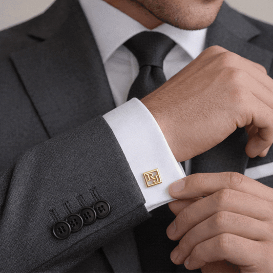 Gemelos con Iniciales Cruzadas en Plata de ley 925 con baño de oro 18k