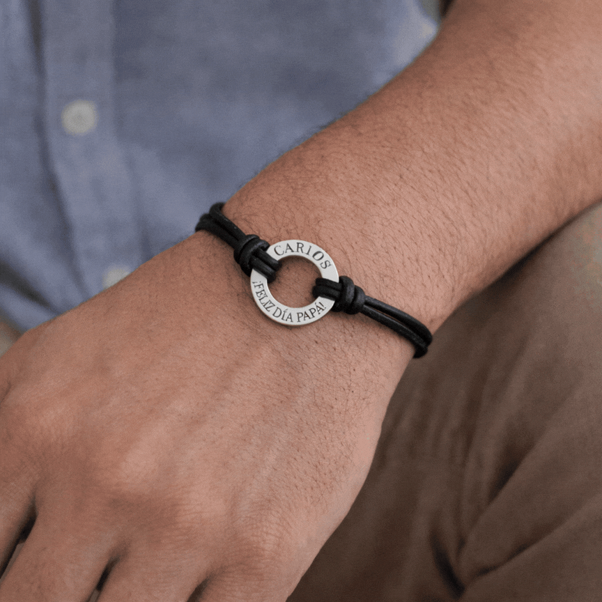 Pulsera Adel en Plata de Ley 925 y cuero