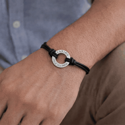 Pulsera Adel en Plata de Ley 925 y cuero