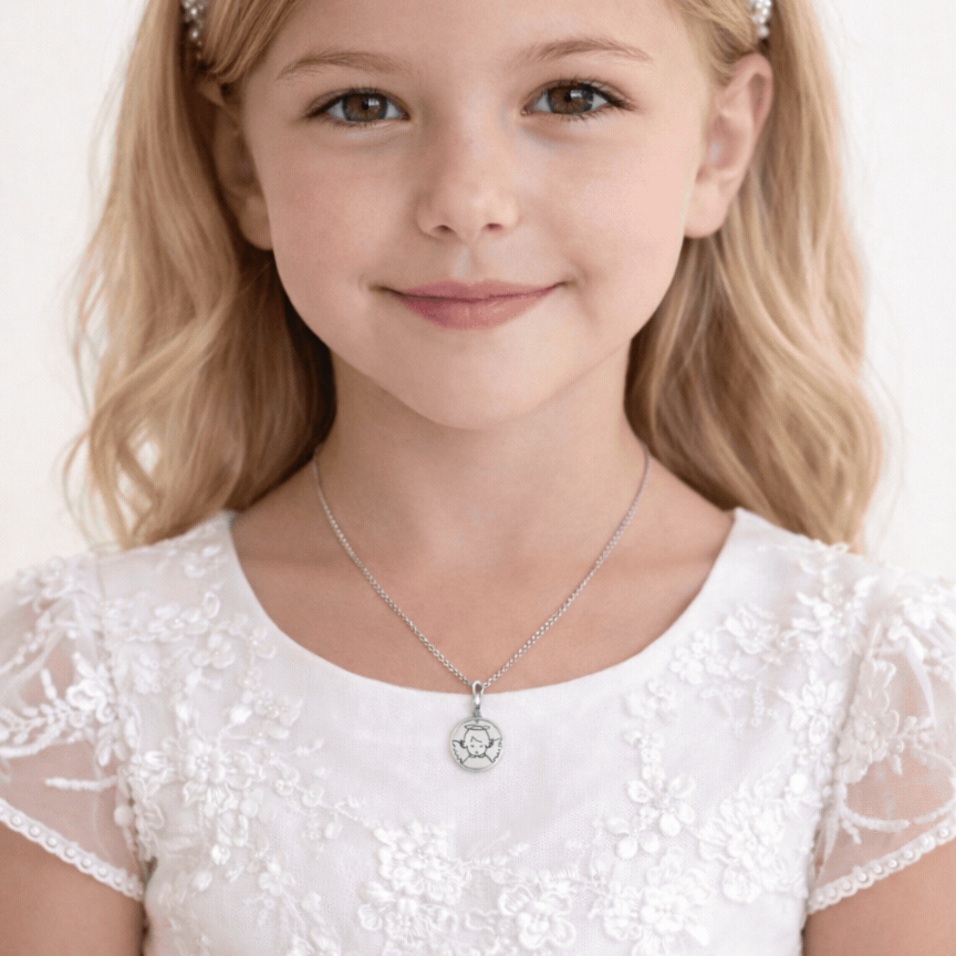 Colgante Medalla Ángel en Plata de Ley 925