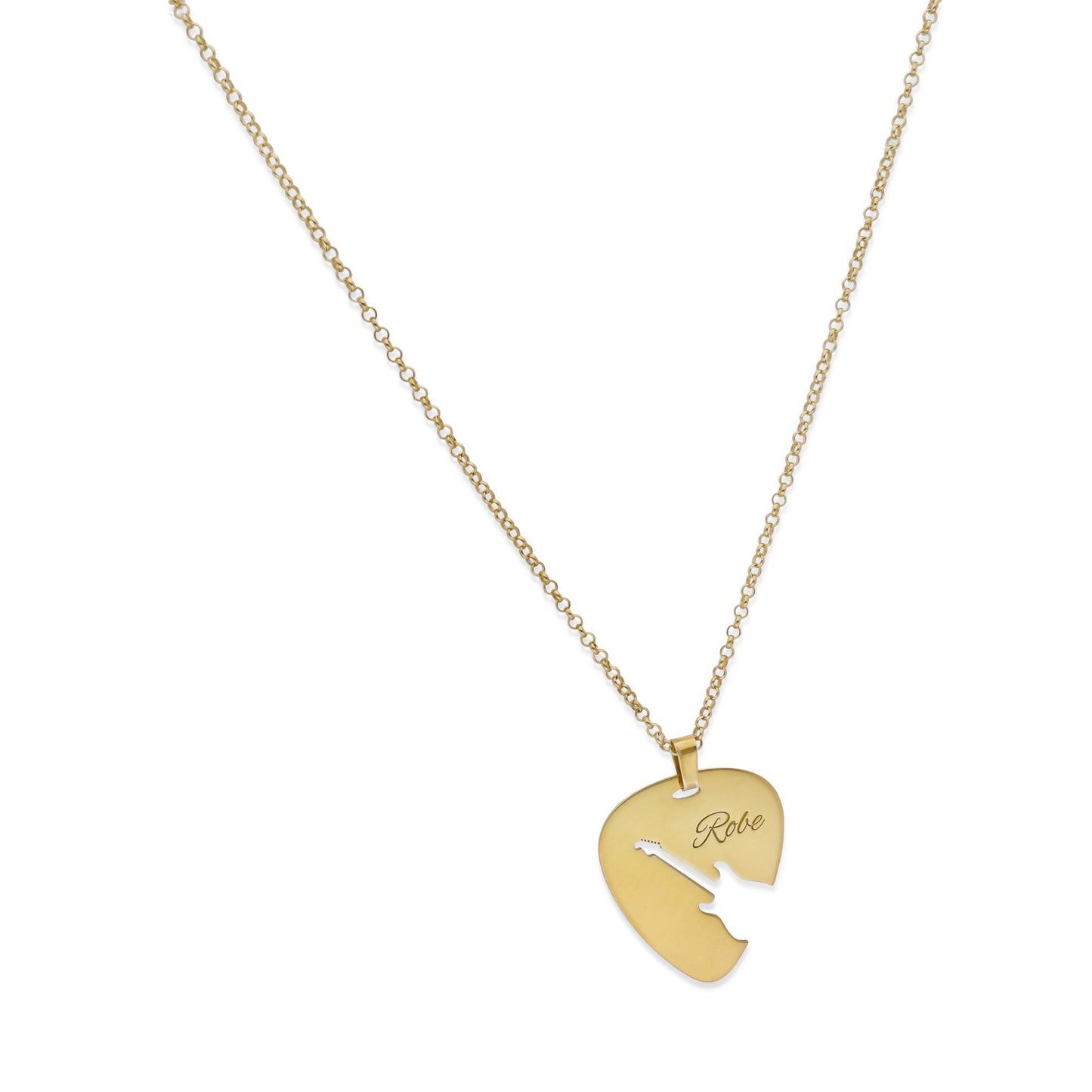 Colgante Púa Guitarra Eléctrica en Plata de Ley 925 y baño Oro rosa 18k