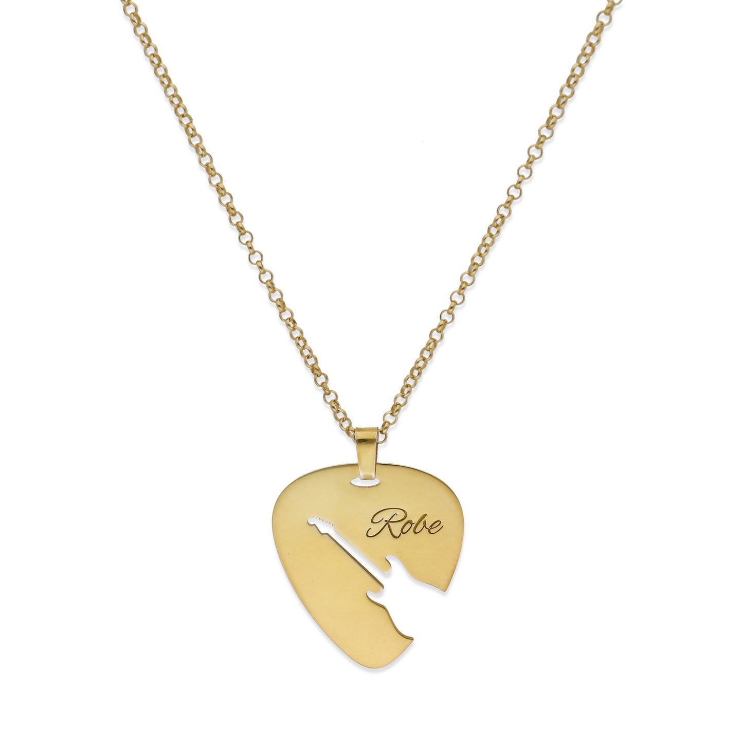 Colgante Púa Guitarra Eléctrica en Plata de Ley 925 y baño Oro rosa 18k