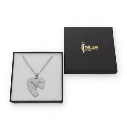 Colgante Púa Guitarra Eléctrica en Plata de Ley 925 y baño Oro rosa 18k