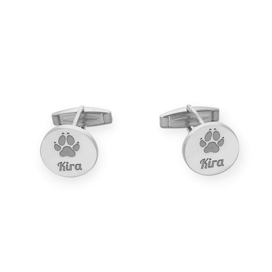 Gemelos Huella De Mi Mascota en Plata 925