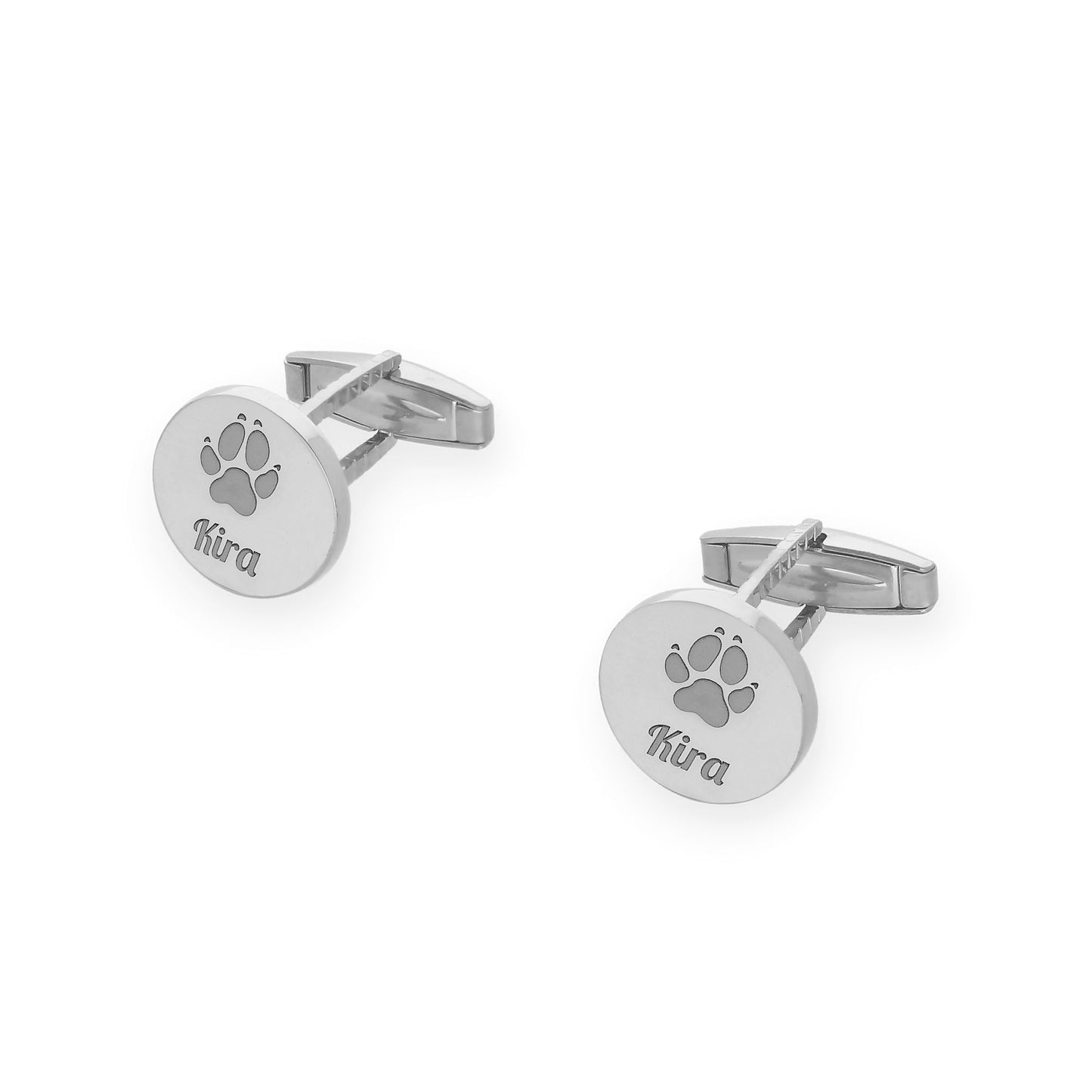 Gemelos Huella De Mi Mascota en Plata 925