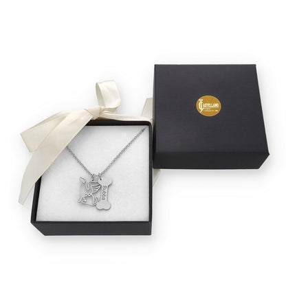 Colgante Coco hueso y nombre en Plata de Ley 925 y baño Oro 18k
