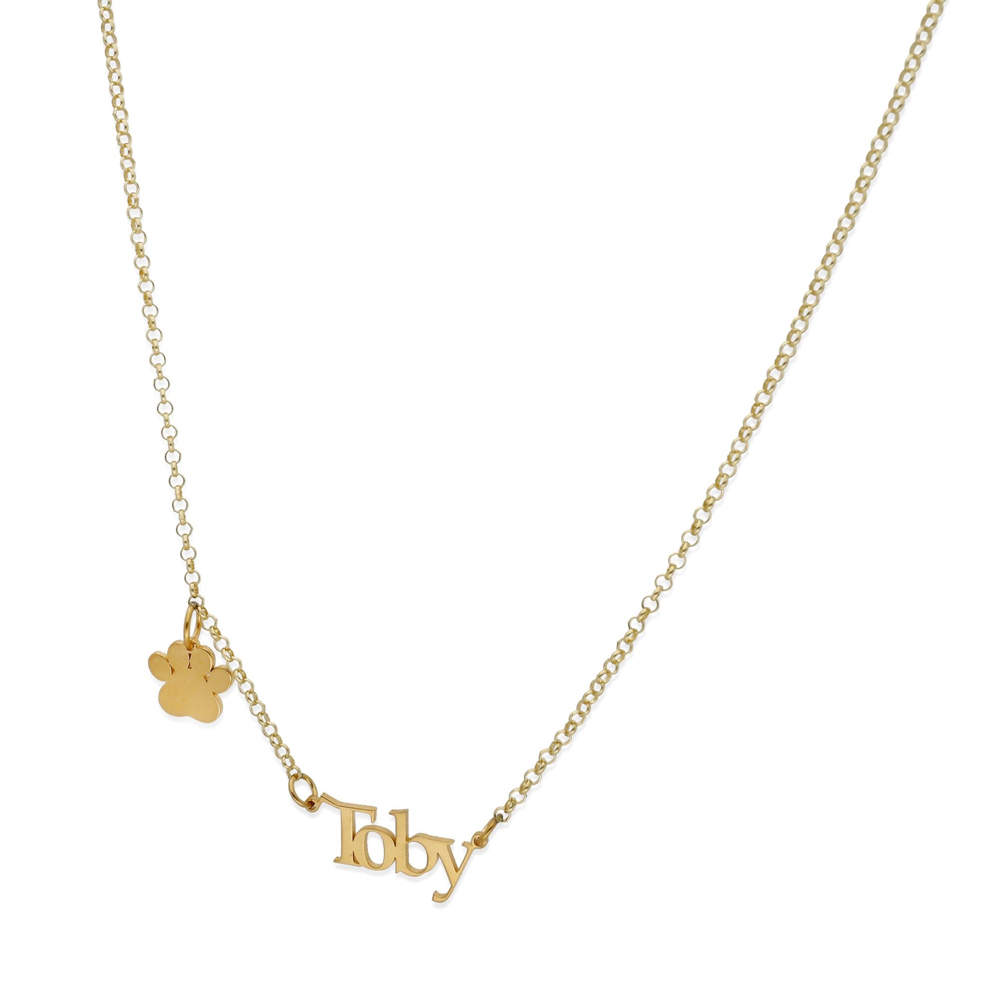 Colgante Toby nombre y huella en Plata de Ley 925