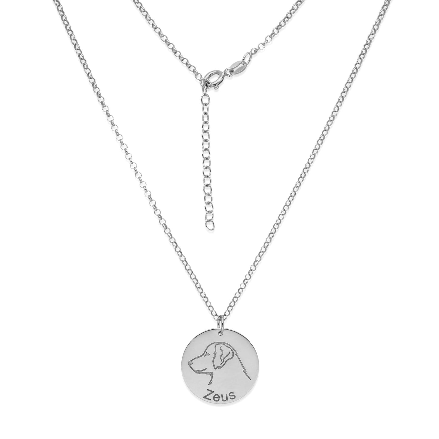 Colgante Mascota personalizable en Plata de Ley 925 y baño Oro rosa 18k