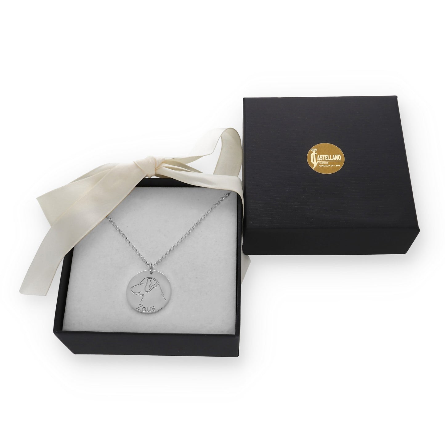 Colgante Mascota personalizable en Plata de Ley 925 y baño Oro rosa 18k