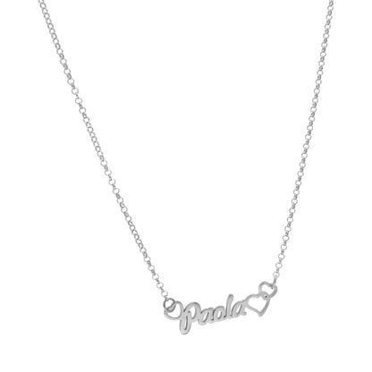 Colgante Nombre con Corazones Nusa en Plata de Ley 925