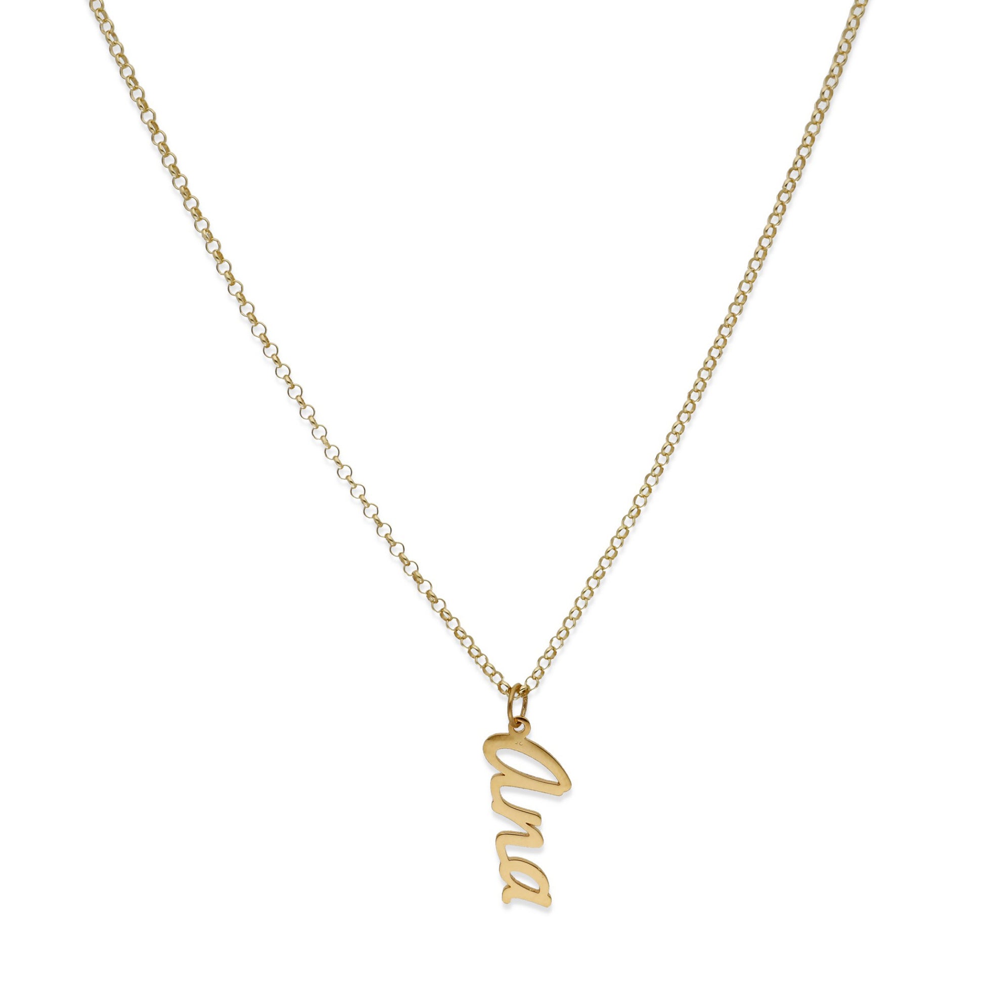 Colgante Delia Nombre en Plata de Ley 925 y baño Oro 18k