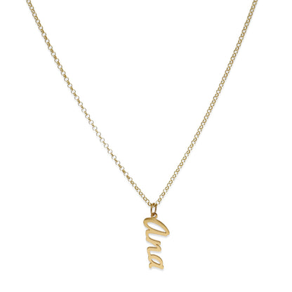 Colgante Delia Nombre en Plata de Ley 925 y baño Oro 18k
