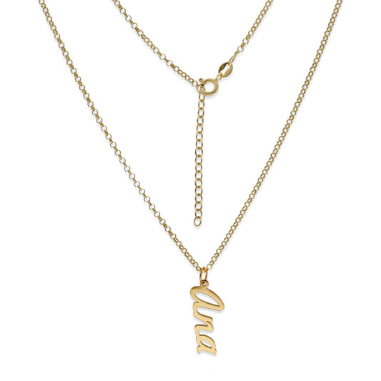 Colgante Delia Nombre en Plata de Ley 925 y baño Oro 18k