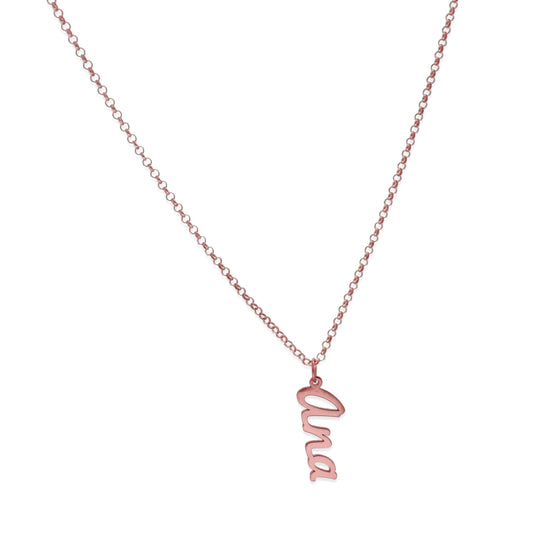 Colgante Delia Nombre en Plata de Ley 925 y baño Oro rosa 18k