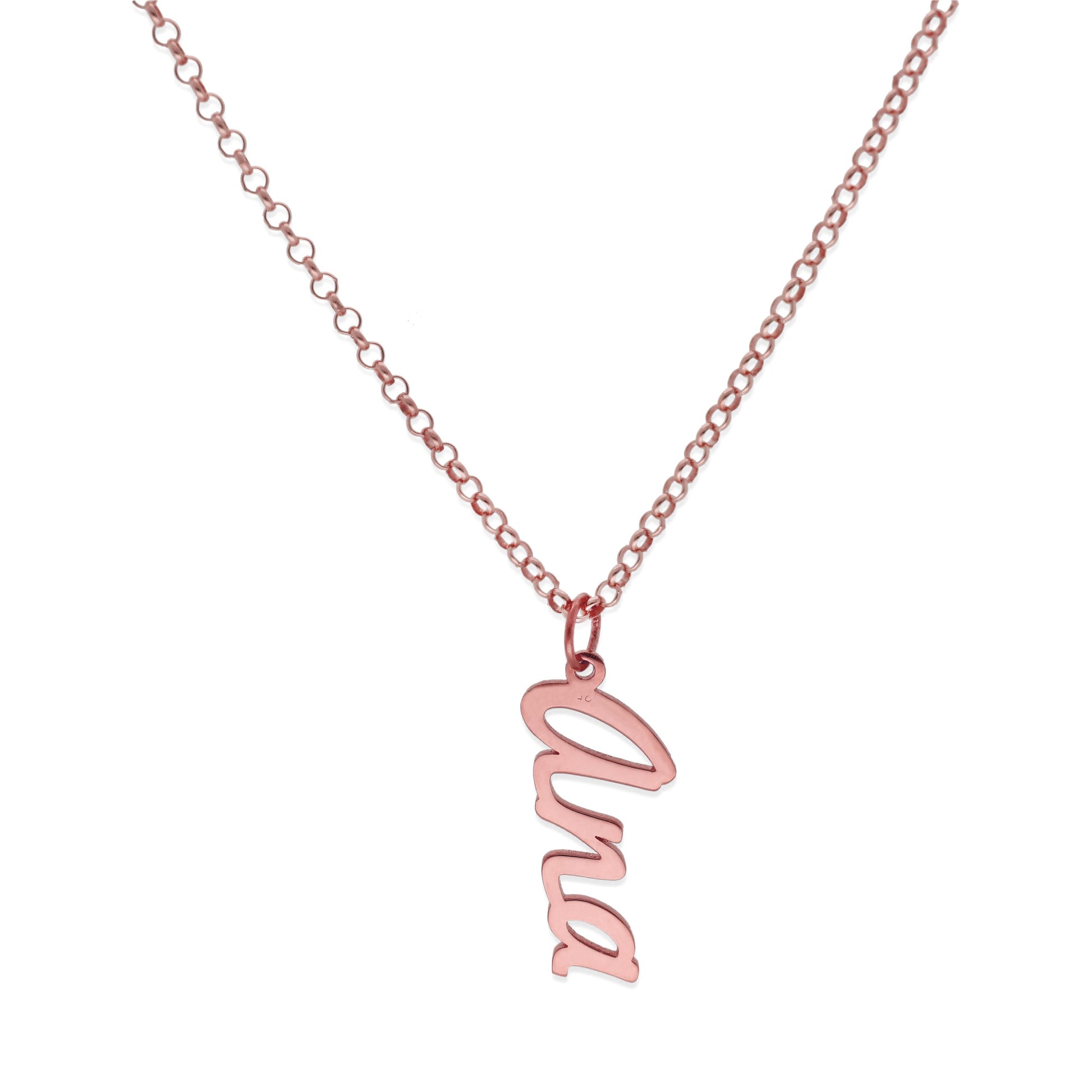 Colgante Delia Nombre en Plata de Ley 925 y baño Oro rosa 18k
