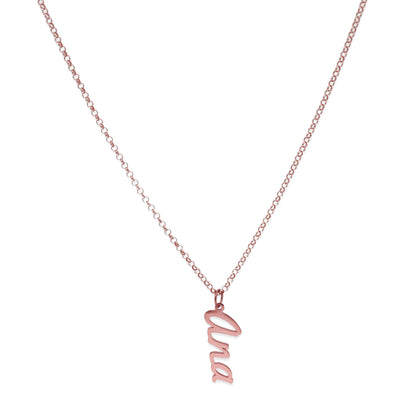 Colgante Delia Nombre en Plata de Ley 925 y baño Oro rosa 18k