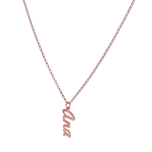 Colgante Delia Nombre en Plata de Ley 925 y baño Oro rosa 18k