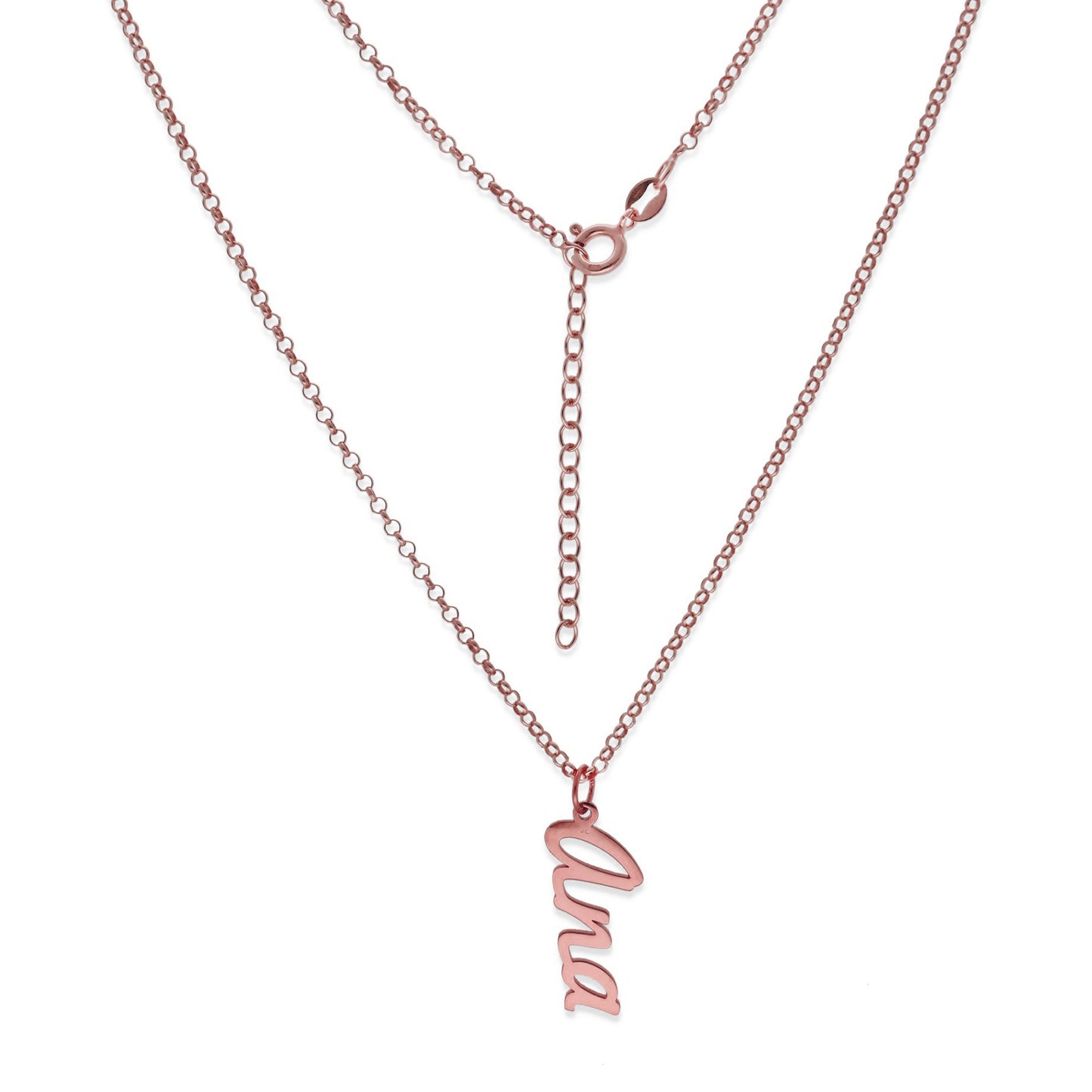 Colgante Delia Nombre en Plata de Ley 925 y baño Oro rosa 18k