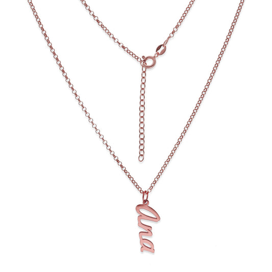 Colgante Delia Nombre en Plata de Ley 925 y baño Oro rosa 18k