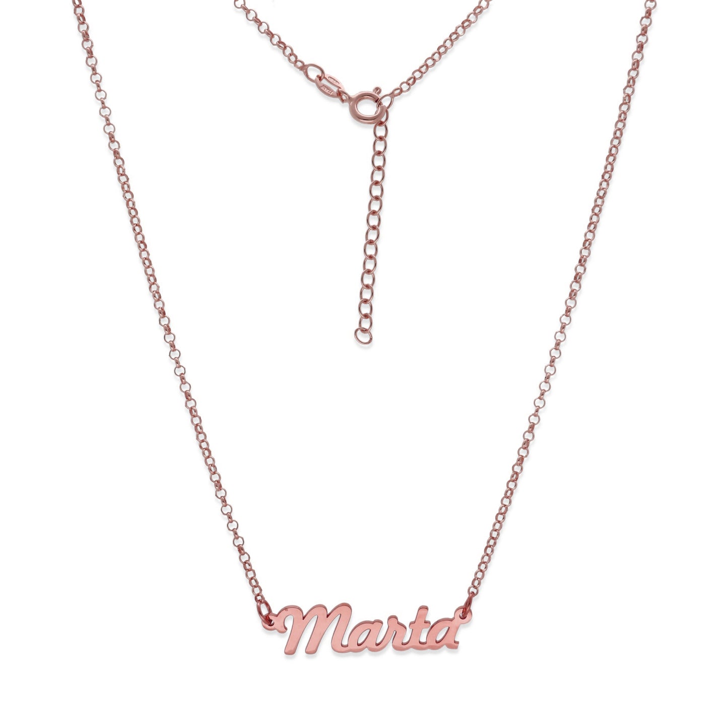 Colgante Dana con Nombre en Plata de Ley 925 y baño Oro rosa 18k