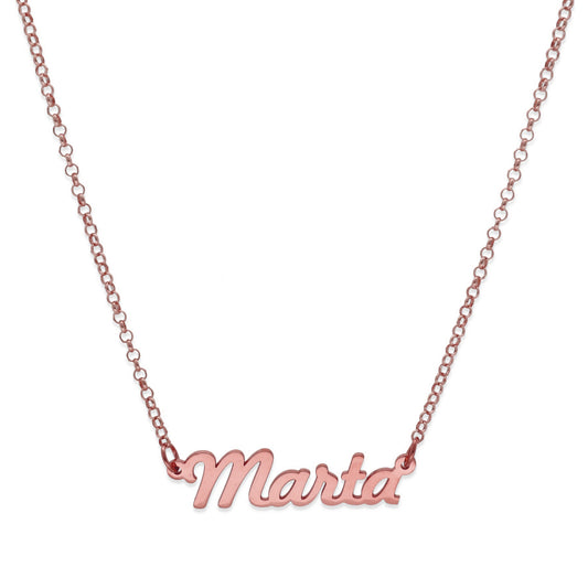 Colgante Dana con Nombre en Plata de Ley 925 y baño Oro rosa 18k
