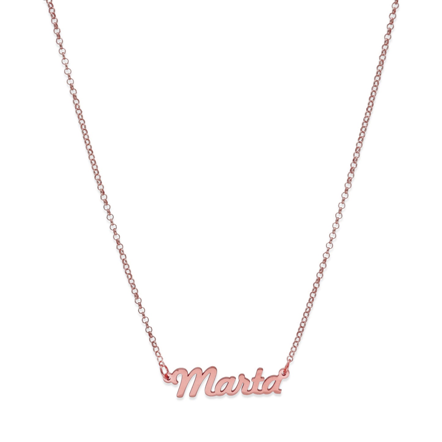 Colgante Dana con Nombre en Plata de Ley 925 y baño Oro rosa 18k