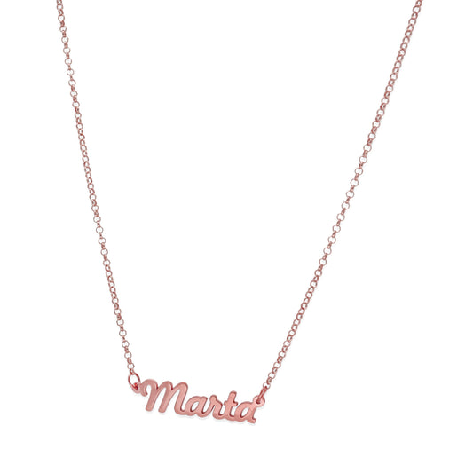 Colgante Dana con Nombre en Plata de Ley 925 y baño Oro rosa 18k