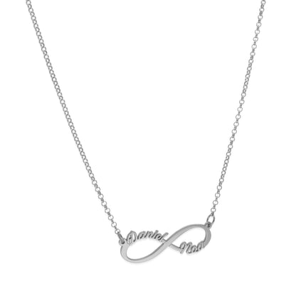 Colgante Infinito con Nombres de Plata 925 y baño Oro 18k