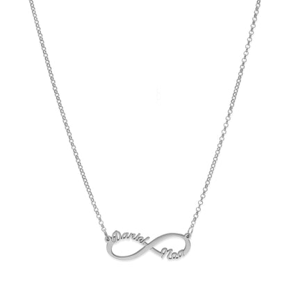 Colgante Infinito con Nombres de Plata 925 y baño Oro 18k