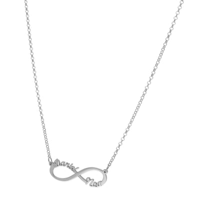 Colgante Infinito con Nombres de Plata 925 y baño Oro 18k