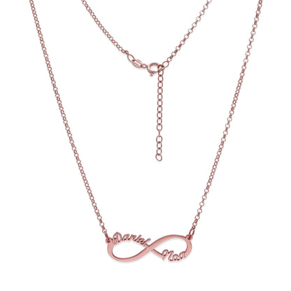 Colgante Infinito con Nombres de Plata 925 y baño Oro 18k
