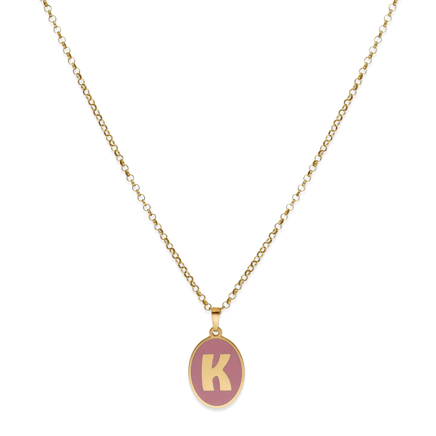 Colgante Elara en color e Inicial en Plata de ley 925 y baño Oro 18k
