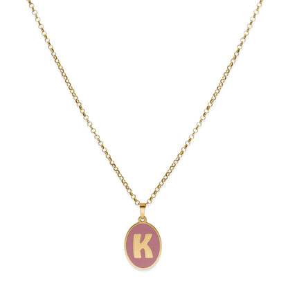 Colgante Elara en color e Inicial en Plata de ley 925 y baño Oro 18k