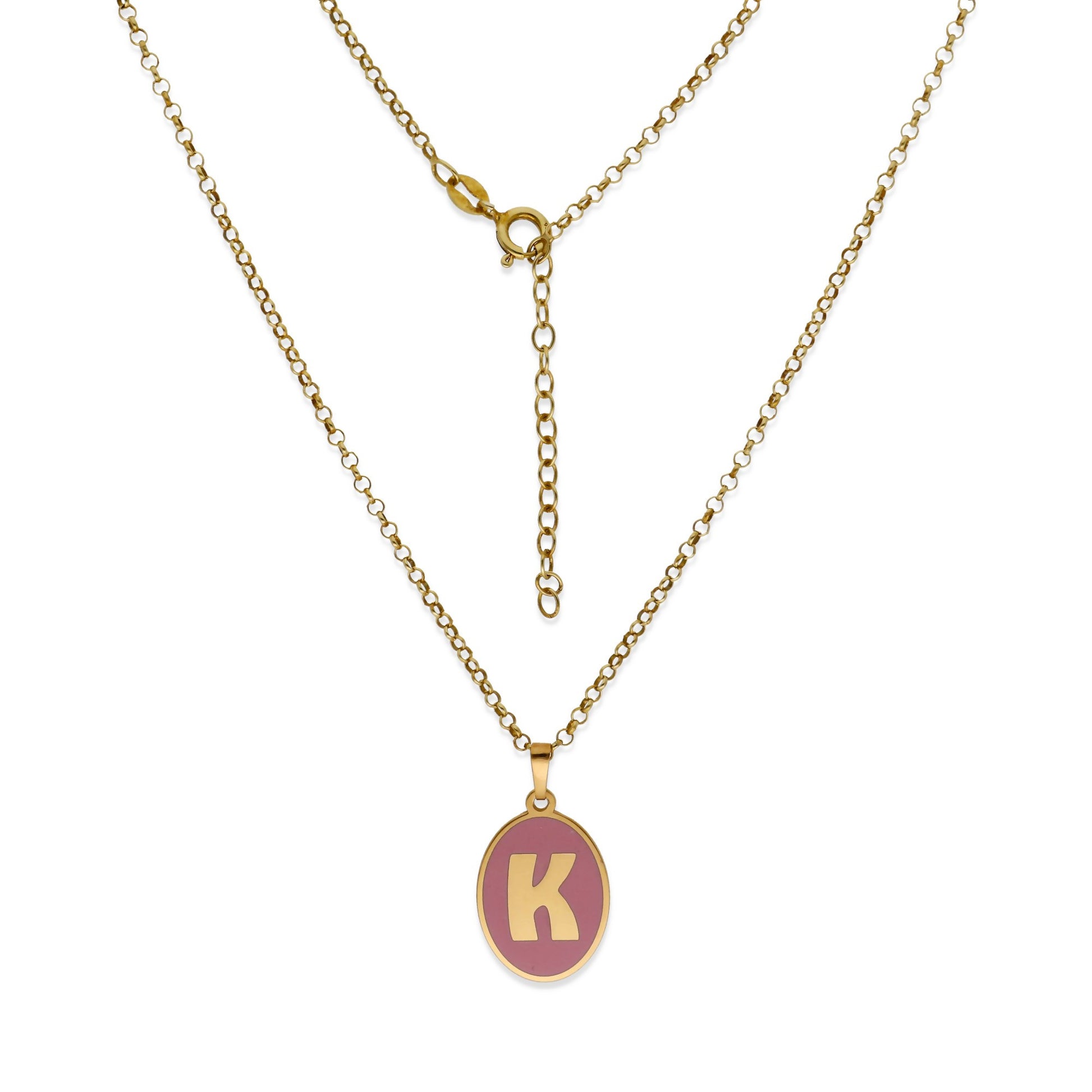 Colgante Elara en color e Inicial en Plata de ley 925 y baño Oro rosa 18k