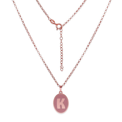 Colgante Elara en color e Inicial en Plata de ley 925 y baño Oro rosa 18k
