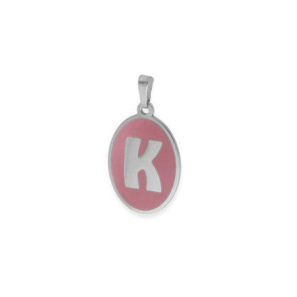 Colgante Elara en color e Inicial en Plata de ley 925 y baño Oro rosa 18k
