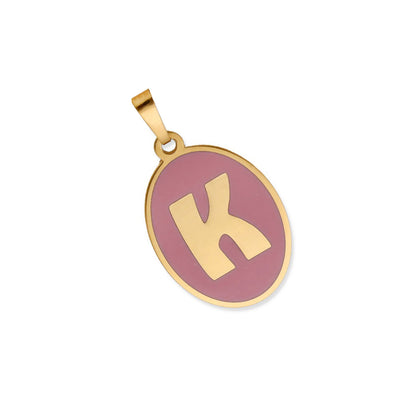 Colgante Elara en color e Inicial en Plata de ley 925 y baño Oro rosa 18k