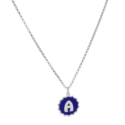 Colgante Alba en color e Inicial en Plata de ley 925 y baño Oro 18k