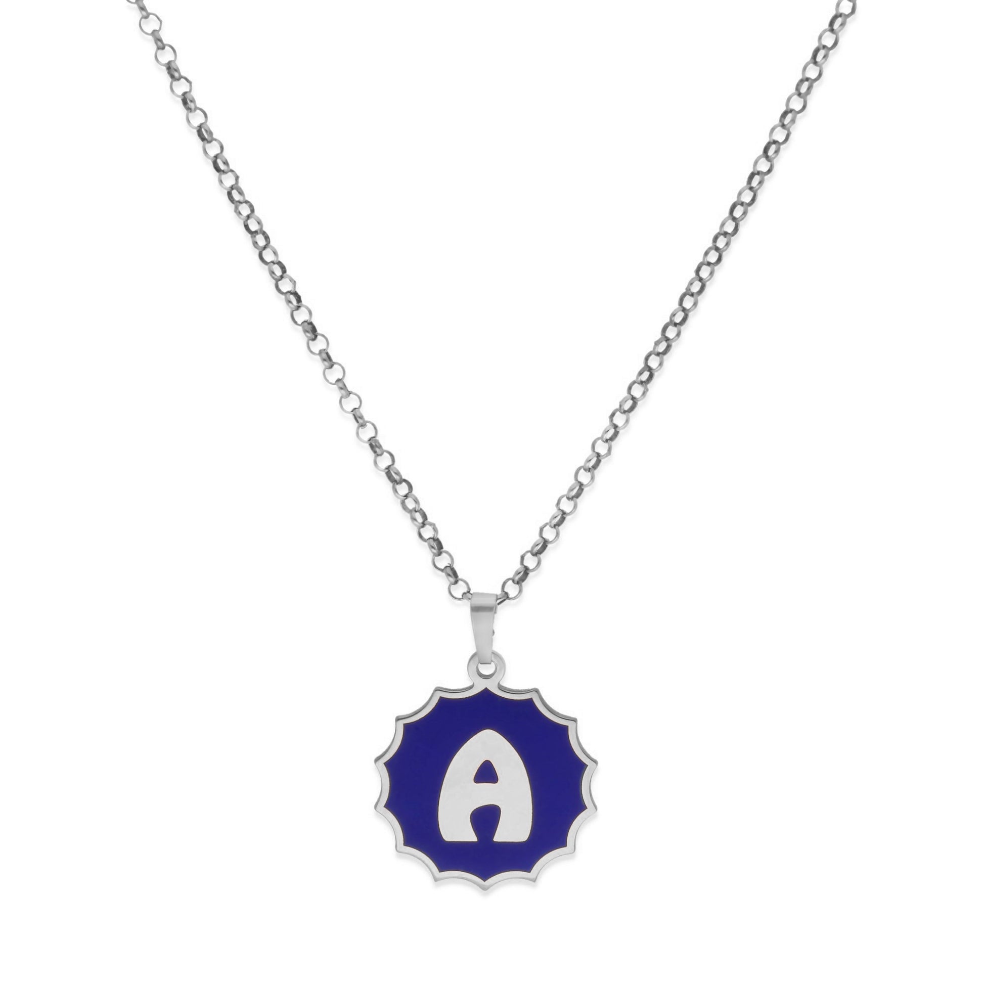 Colgante Alba en color e Inicial en Plata de ley 925 y baño Oro 18k
